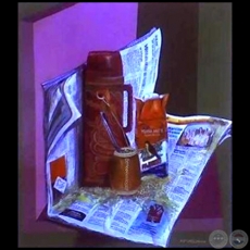 Equipo de mate - Pintura a la témpera - Obra de Vicente González Delgado